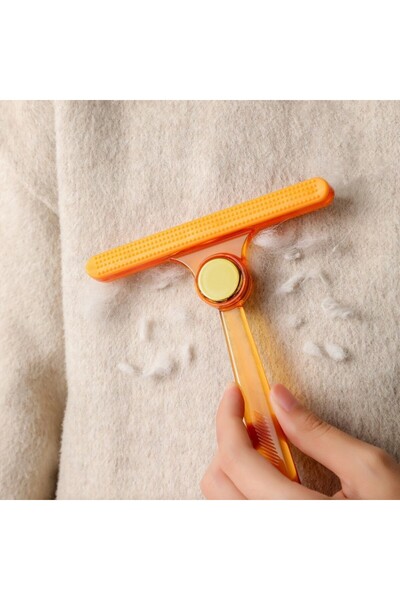Flippy Lint Remover Brush for Clothes & Pet Hair, Double-Sided, Manual, 12x14.5 cm, Orange