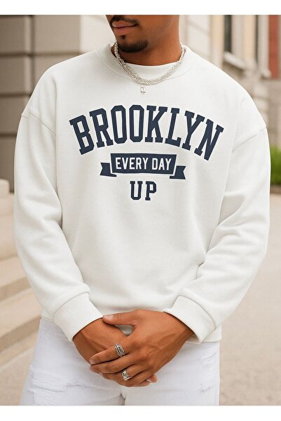 DM DOLCE MORE سترة رياضية يونيسكس مطبوعة من قماش بروكلين الممشط بثلاث خيوط