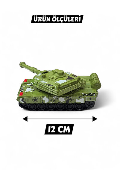 YILDIRIM OYUNCAK 4 Adet Askeri Araç Kaliteli Plastik Sürtmeli 4 Asorti Savunma Araçları - 4Lü Set 12 cm