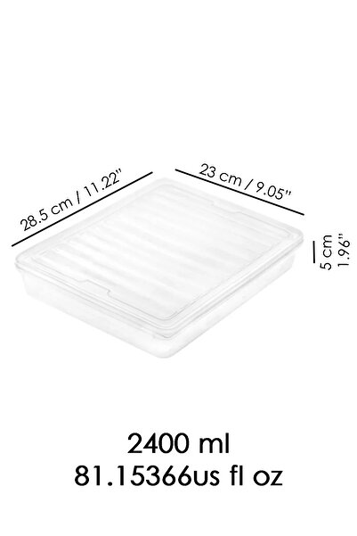 Meleni Home 1 Piece Microwave Compatible Storage Container - Organizer Food Storage Container 2400 ml Transparent