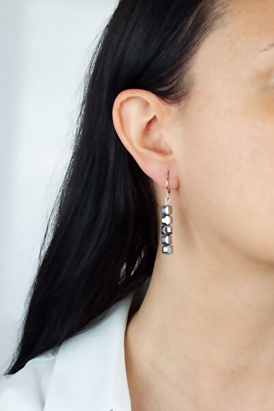 Liveyn Design أقراط كريستالية زجاجية مكعبة الشكل