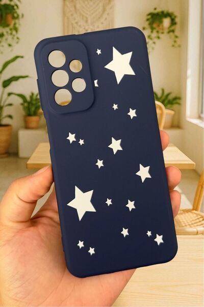 Vip Case Samsung Galaxy A23 Uyumlu Mini Yıldız Desenli Silikon Darbe Emici Klasik Korumalı Rubber Kılıf