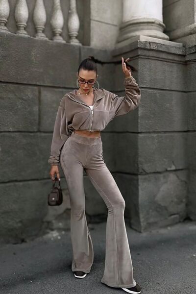 Fashiontayt Silk Velvet Top and Bottom Set