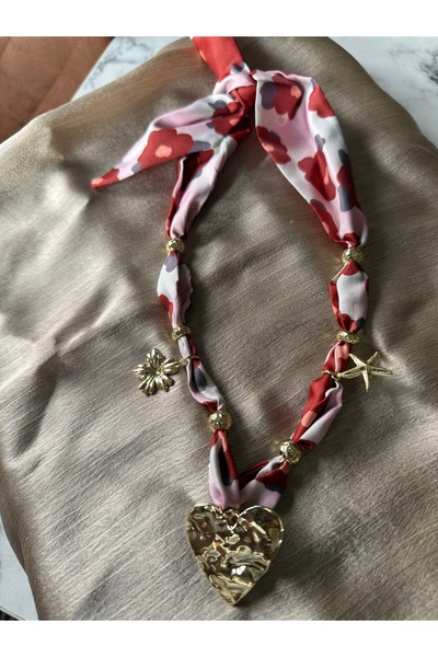 ALBATROS Çelik Charmlı Fular Kolye