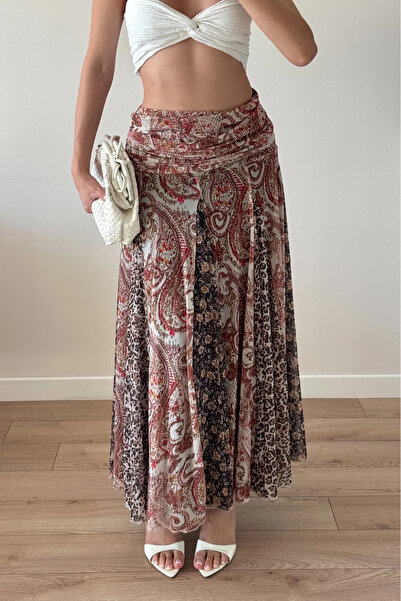 Eka Fusta căptușită cu fermoar ecru pentru femei 1017-7280