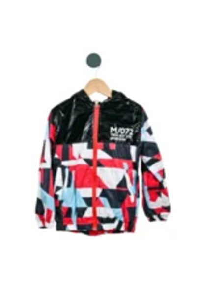 Mamboo Waterproof Jacket with Hood for Boys in Shades of Red, Gray, Black