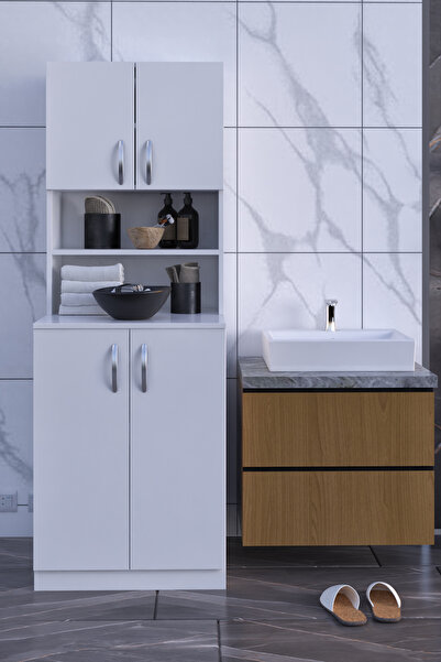 Decorfim Washing machine cabinet, white, 180 x 67 cm