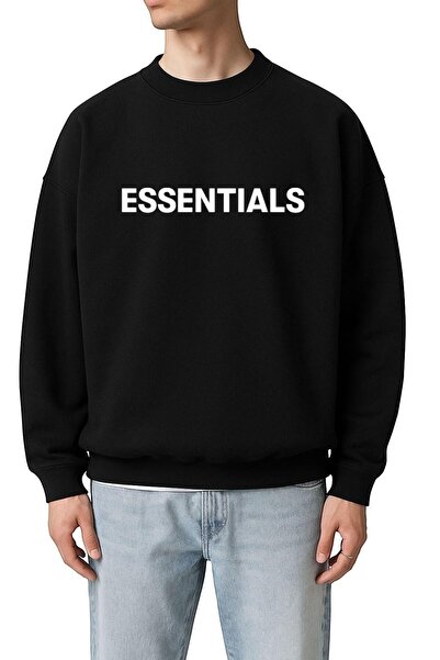 BENROMA Hanorac unisex cu imprimeu ESSENTIALS din bumbac pieptănat cu 3 fire