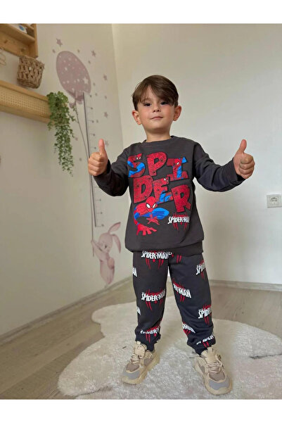 QUEEN KİDS Queenkids Boy's 5012 Set Spider Smoked