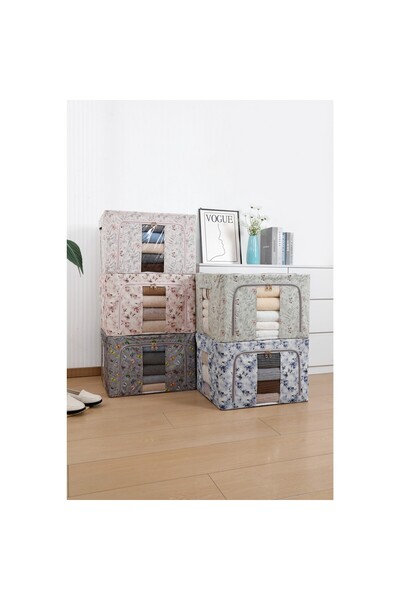 Flippy Storage Box, Flippy, 66L, Textile, 50 x 40 x 33 cm, Clothes, Underwear, Butterfly Pattern, Dark Gray