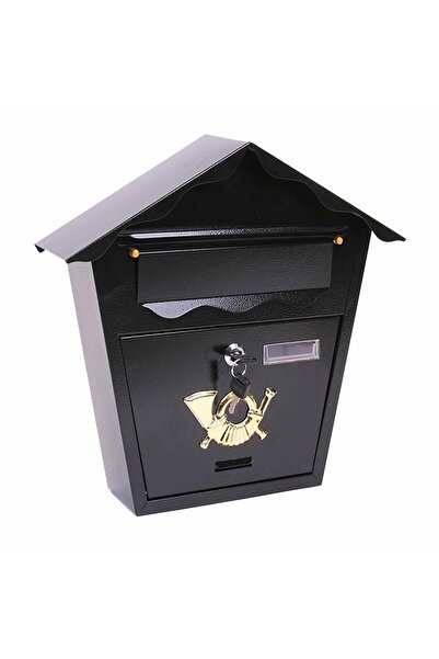 STANDERS Outdoor mailbox, Standers, stainless steel, with cylinder, black