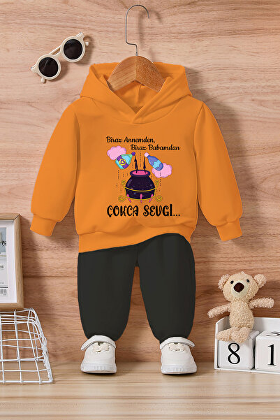 ADABEBEK Anne Baba Sevgisi Baskılı Alt Üst Bebek Takımı 24245