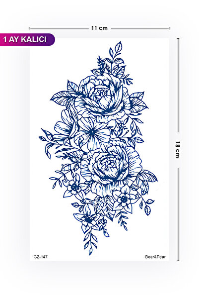 BP Tattoo 1 Aylık Dövme Tattoo Gerçek Dövme Görünümlü Çiçek Dövmesi