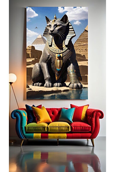 özkacar STATUIE ANTICĂ EGYPTIANĂ A GIGANTICEI PISICI, pentru decorarea casei,...
