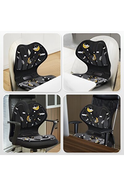 Flippy Chair Support - Posture Corrector, Portable Foldable Ergonomic, Size L, 35x32x30 cm, Black