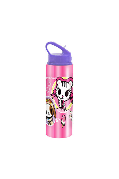 Tokidoki Aluminum Premium Water Bottle -600ml, Leak-Proof Flip Lid, Lightweig...