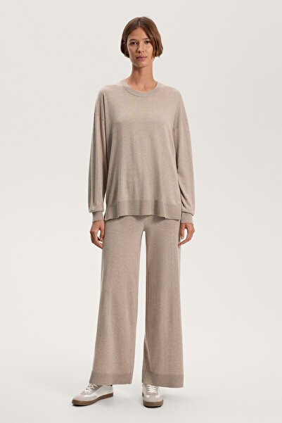 Oysho 10% cashmere straight-leg knit trousers