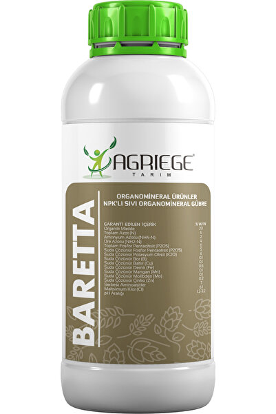 AGRİEGE Baretta 1 Litre ( NPK' Lı Organomineral Aminoasit İçeren İz Elementli...