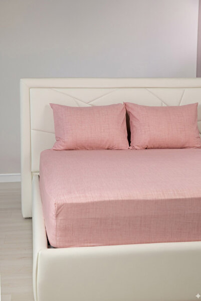 FAVORA Basic Cotton Double Fitted Sheet Set - Powder