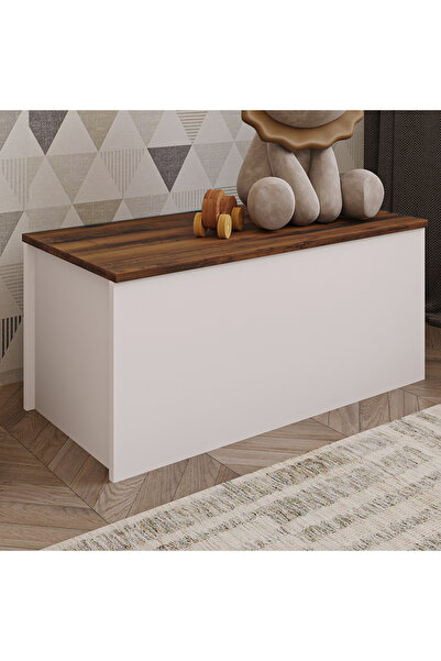 İNARCH DİZAYN Florya Çok Amaçlı Oyuncak ve Depolama Sandığı - Antrasit ve Bey...