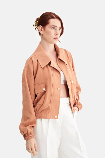 Vibeys Moda Жіночий широкий комір з кишенями на блискавці Oversize Модальний піджак