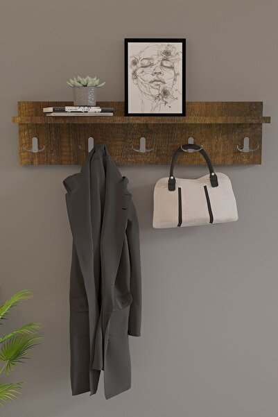Decorfim Cuier de haine modern în stil baroc pentru hol cu ​​5 umerașe și raft, 70x18cm