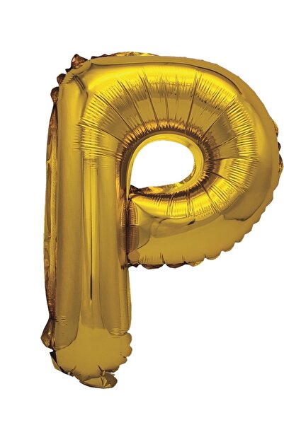 SDX Market Balon folie metalizată aurie, Mirific Party, Litera P, 80 cm, Auriu