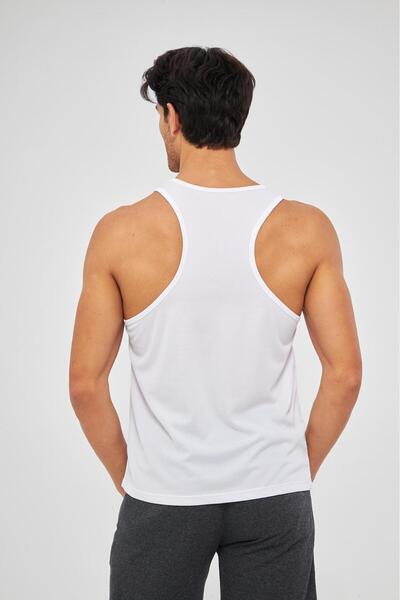 Moda Işık Men's Sports Tank Top with Print Detail, Pack of 2