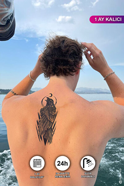BP Tattoo 1 Ay Kalıcı Karga Dövmesi Raven Tattoo Kuzgun Dövme