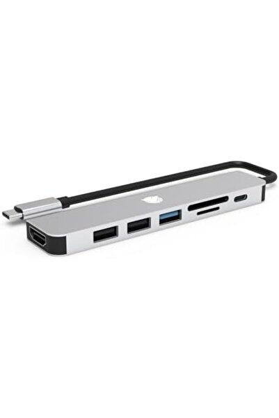 ASA 6-in-1 USB C Multi-Port Hub, Aluminum Portable Adapter with 4K HDMI Output, 3 USB 3.0 Ports, SD