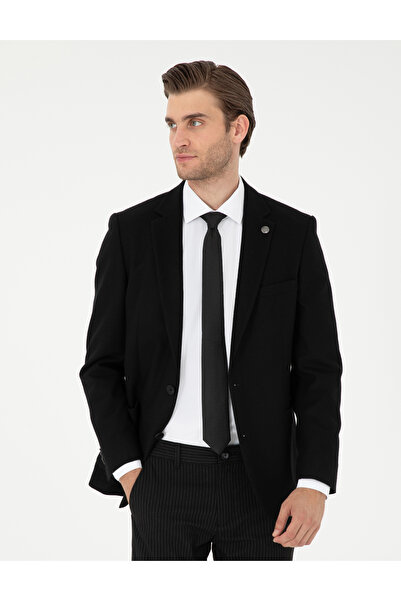 Pierre Cardin Μείγμα Μαύρου Μαλλιού Ex. Σακάκι στενής γραμμής 50291930-VR046