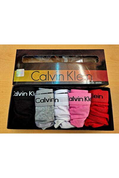 Calvin Klein Underwear Set of thong underwear - 5 pairs, white, black, grey, red, purple, size L