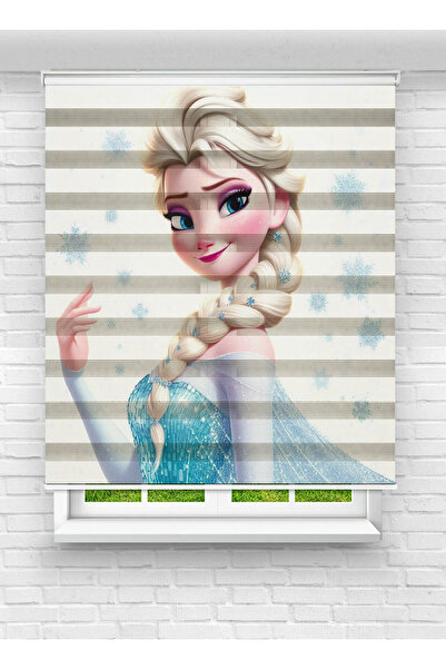 akel collection Mavi Işıltılı Elbiseli Sarı Saçlı Kız Kar Taneli Baskılı Zebr...