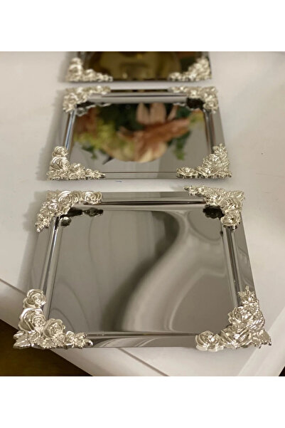 EVRA 6 Adet 4 Güllü Gümüş Sunum Tepsisi