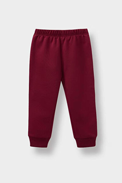 DeFacto 2-Piece Printed Soft Fleece Inside Burgundy Baby Girl Top and Bottom Set F0543A5/Br285