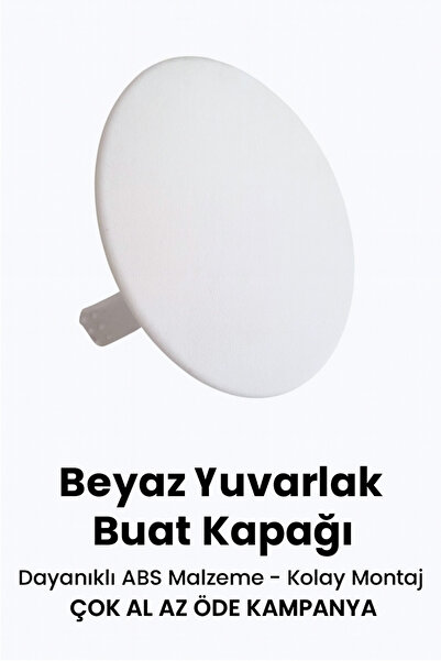 Mutlusan Electric Yuvarlak Beyaz–10 Adet Buat Kapağı , Elektrik Kapağı Lüx Buat Kapağı Bombeli ( Çok Al Az Öde )