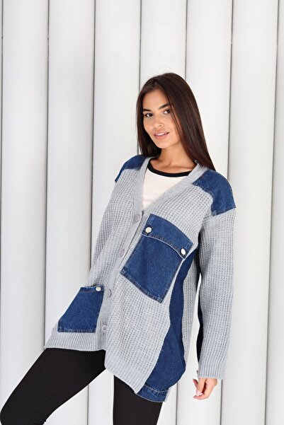 ZARERA CEPLERİ KOT DETAYLI TRİKO HIRKA