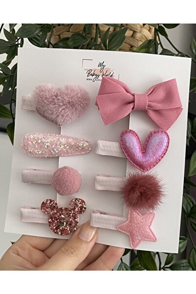 my baby’s world bebek çocuk mağzası Pembe Klips Toka Seti