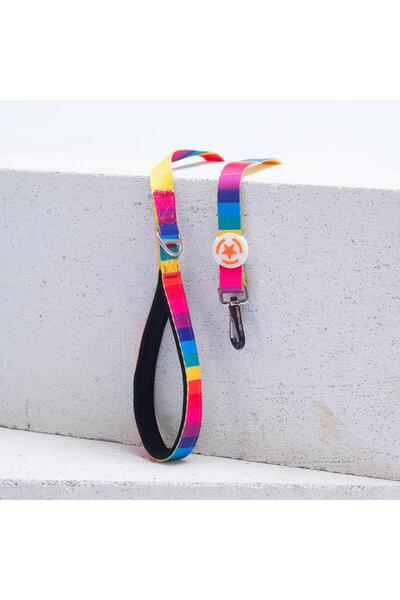 Pawstar Rainbow Leash Rainbow Patterned Cat Dog Walking & Traveling Strap Dog Extension Collar