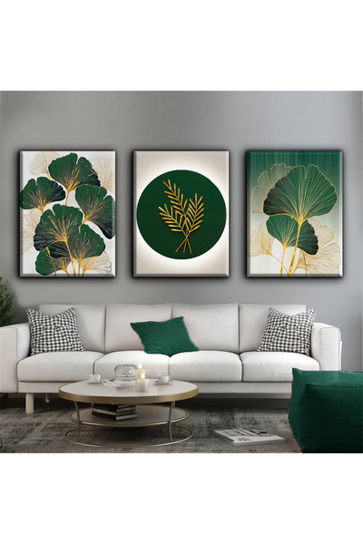 Harikabirev ΣΜΑΡΑΓΔΟΠΡΑΣΙΝΟ-ΧΡΥΣΟ ΖΩΓΡΑΦΙΚΗ ΜΕ ΛΟΥΛΟΥΔΙΑ 02 | ΤΡΙΠΛΟ ΚΑΘΕΤΟ Π...