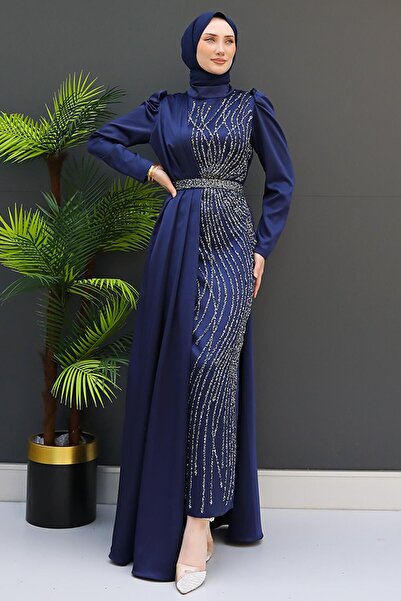 Clover Cloak Evening Dress Navy