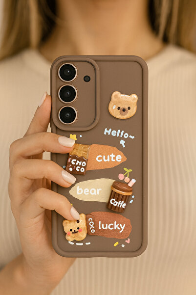 Rivor Samsung Galaxy S20 FE Uyumlu Kılıf Kamera Korumalı Kabartmalı Ayıcık Ve...