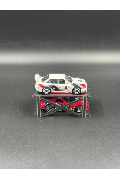 3D Atelier 1:64 Scale Diorama Vehicle Lift - Black - 2 Vehicles