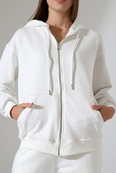 Esberin Women's Bottom-Top Stone Hooded Zippered Two-Piece Tracksuit Set