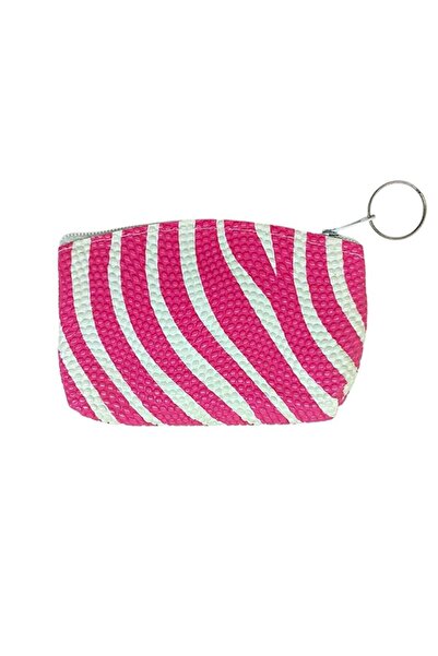 CASABA سلسلة مفاتيح على شكل محفظة للعملات المعدنية بنمط الحمار الوحشي باللون ...