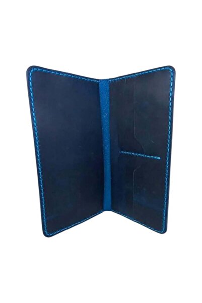 CASABA Handmade Genuine Crazy Leather Wallet with Phone Compartment Turquoise