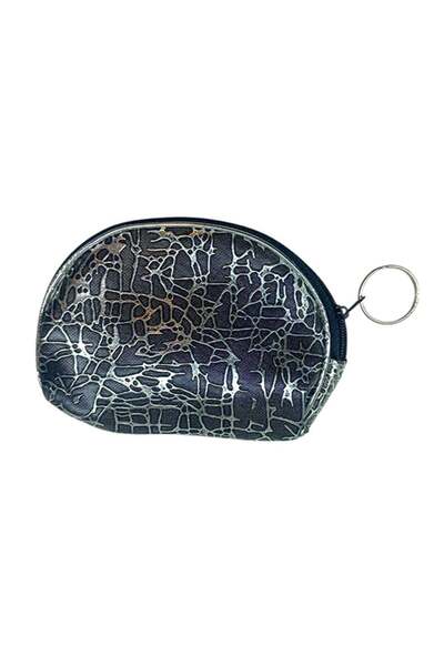 CASABA سلسلة مفاتيح على شكل محفظة للعملات المعدنية باللون الأسود