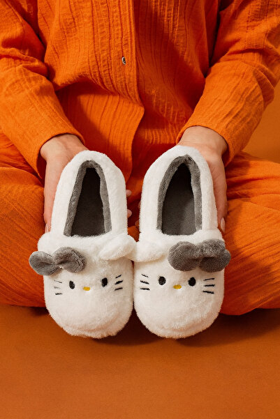 Behtah Kundura Mother-Daughter Combination Hello Patterned Ankle Boots Ultra-Light Comfortable Non-Slip Sole Slippers Home Boots Warm Wool