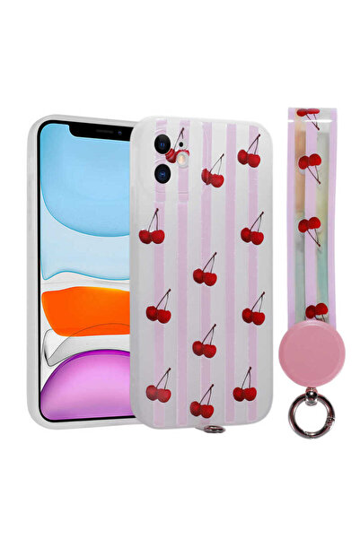 ECRUZ حافظة سيليكون ECRZ Arte متوافقة مع هاتف iPhone 11 مع حزام يد منقوش-NO9