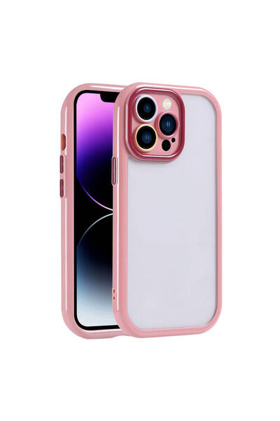 ECRUZ حافظة لهاتف iPhone 14 Pro Max مع حماية للكاميرا وتصميم ملون للحواف والإ...